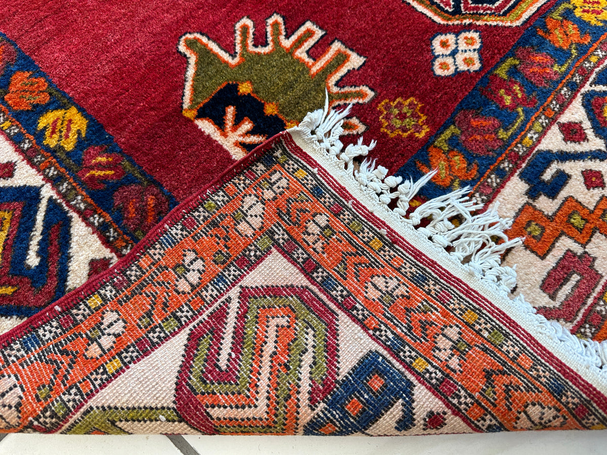 Vintage Persian Meshkin Rug 4'11" x 11', Hand-Knotted Wool, 1950s, view 16