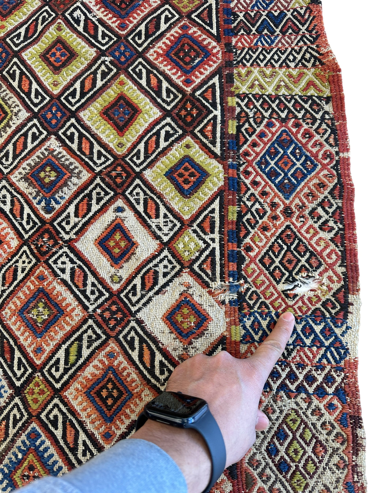 Antique Turkish Jajim Runner 5'5" x 14'5", Hand-Woven Wool, c. 1930, view 15