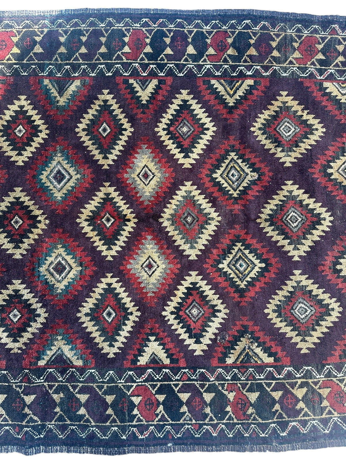 Antique Afghan Baluch Rug 4'5" x 8'6", Hand-Knotted Wool, c. 1900, view 5