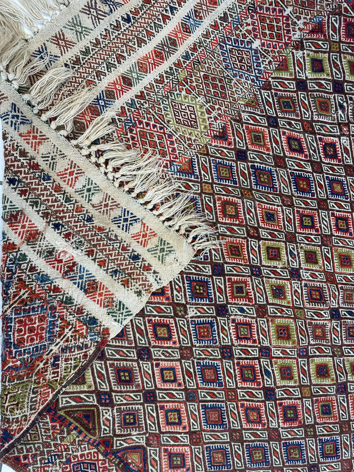 Antique Turkish Jajim Runner 5'5" x 14'5", Hand-Woven Wool, c. 1930, view 13