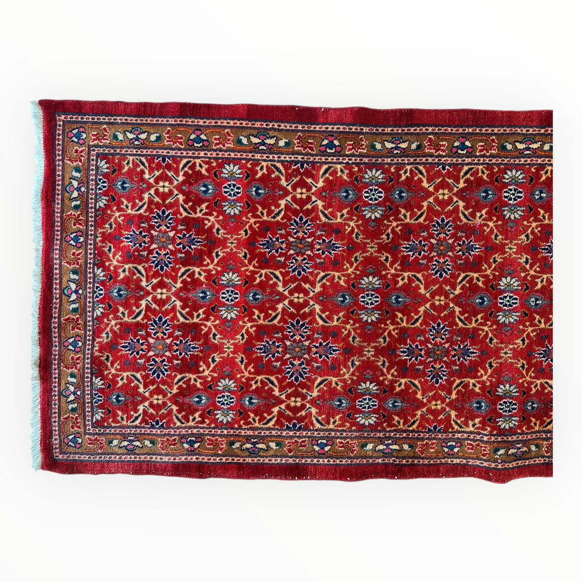 Vintage Runner runner size range tribal Red Blue laid flat