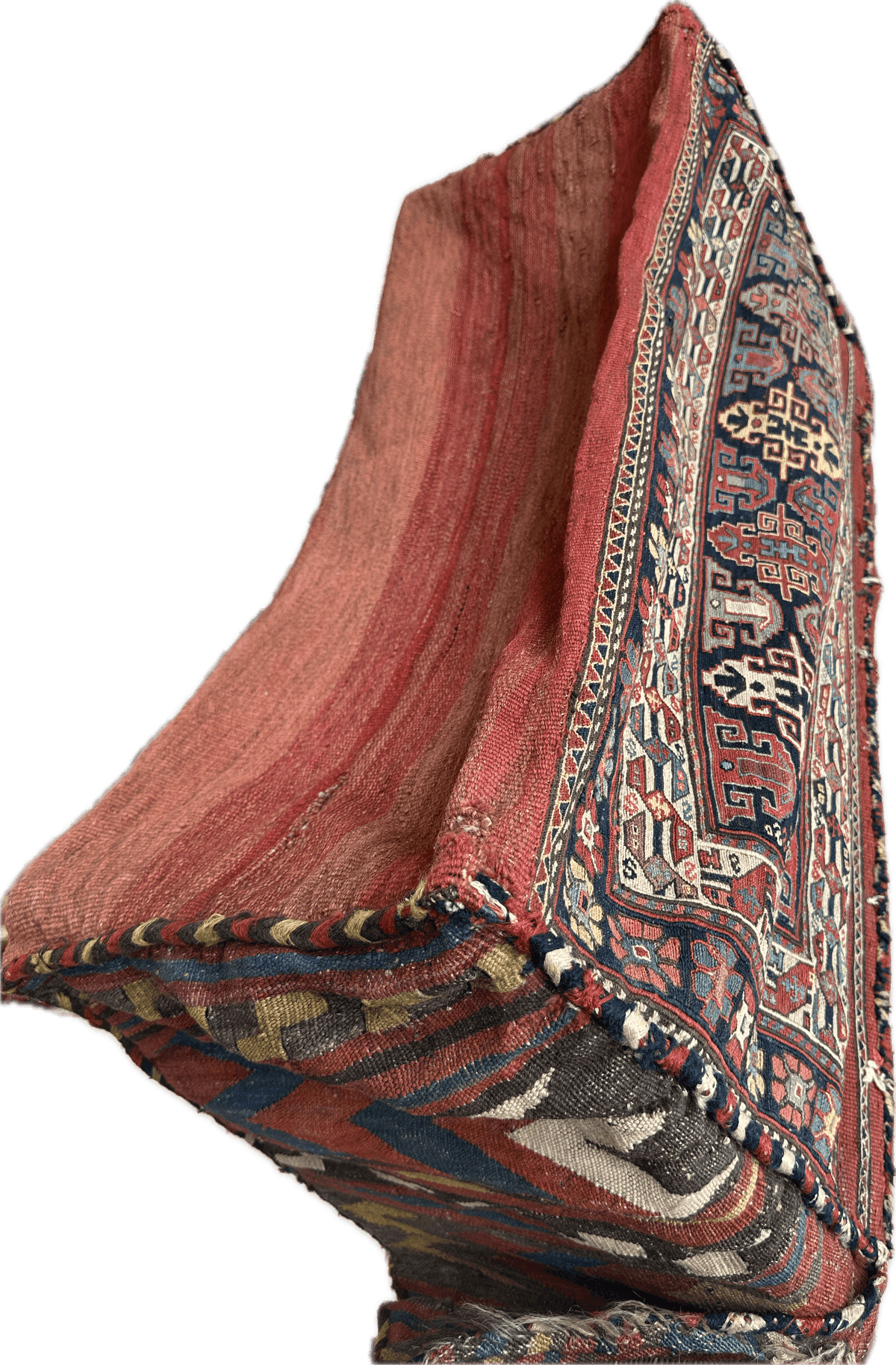 Antique Shahsavan Mafrash Panel 1'6" x 3'5", Hand-Woven Wool, Red, view 2