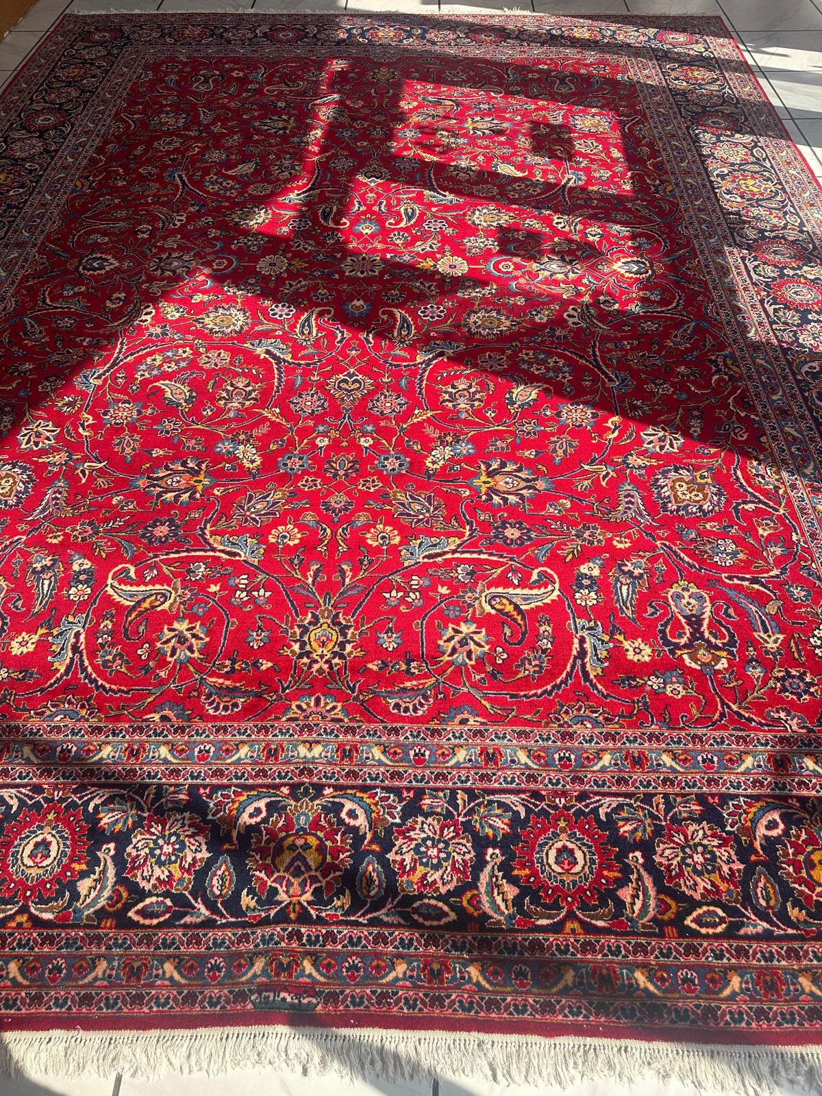 Incredible Persian Kashan All Over Wool Rug 10’2” x 14’, view 21