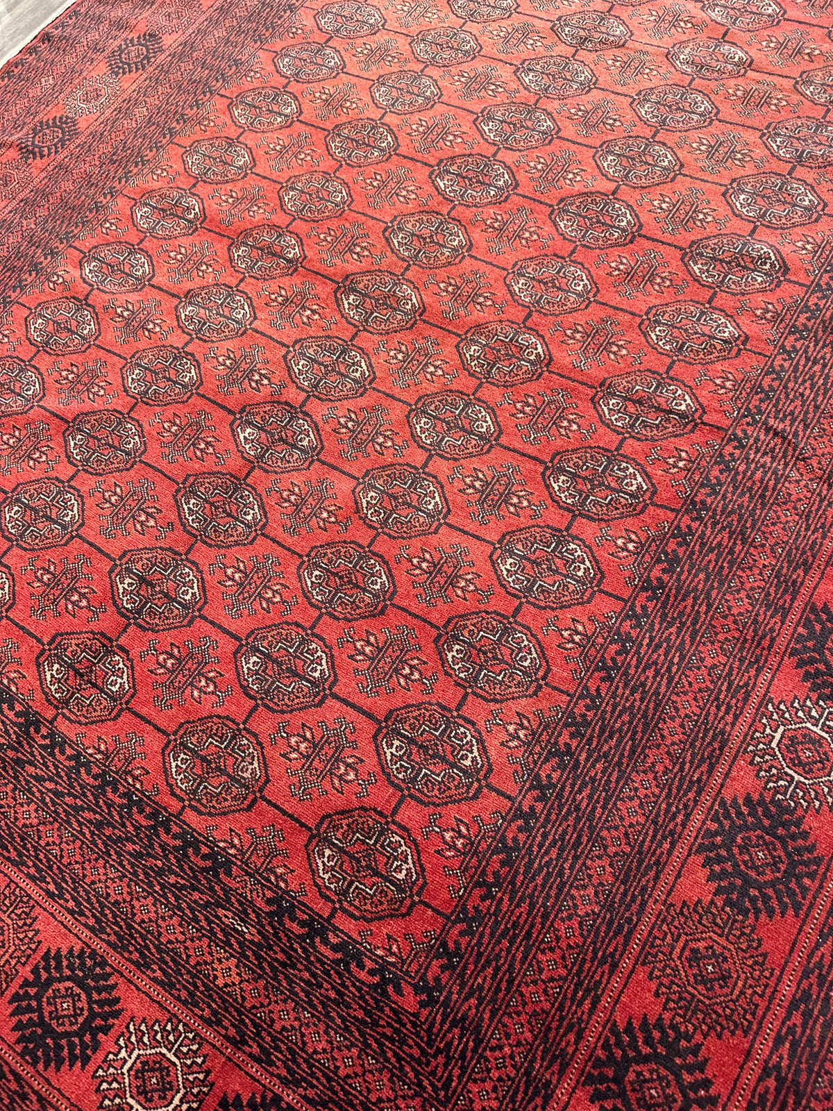 Afghan Mauri Rug 6x10, Rust, Black & Burgundy, Hand-Knotted Wool, view 8