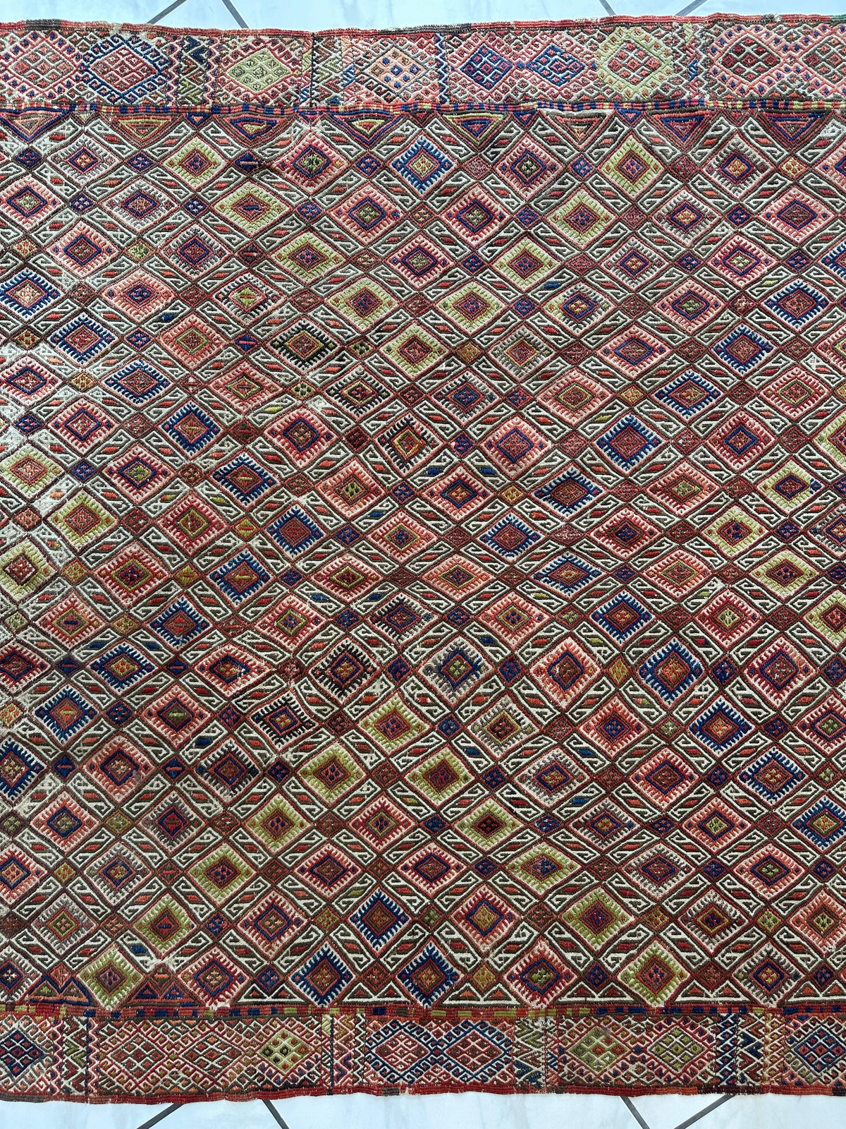 Antique Turkish Jajim Runner 5'5" x 14'5", Hand-Woven Wool, c. 1930, view 10