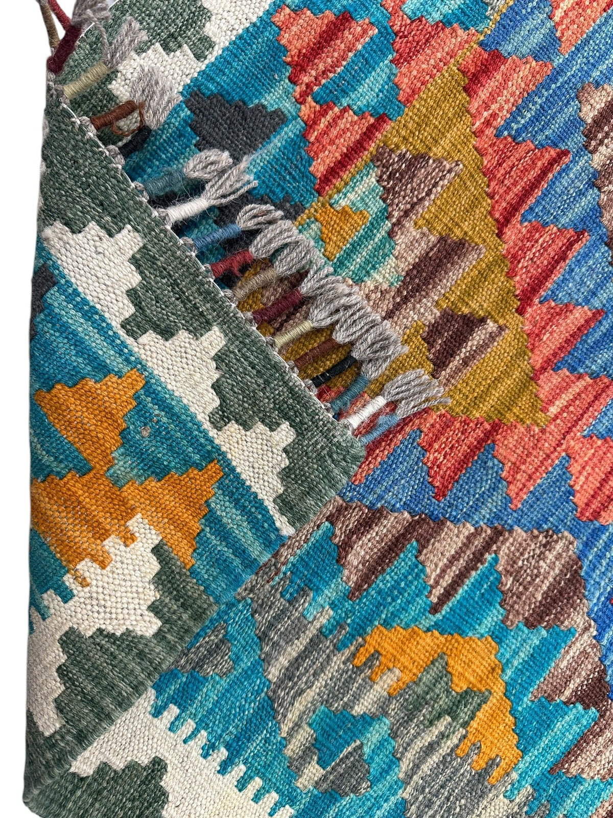 Afghan Maimana Kilim Rug 3'4" x 5', Hand-Woven Wool, view 4