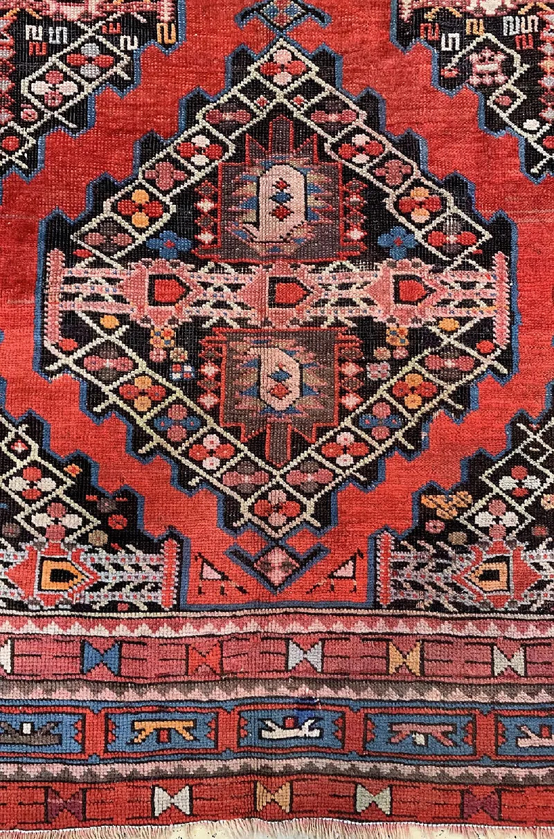Antique Caucasian Karabagh Wool on Wool Runner Rug Late 19th Century Tribal Geometric, view 3