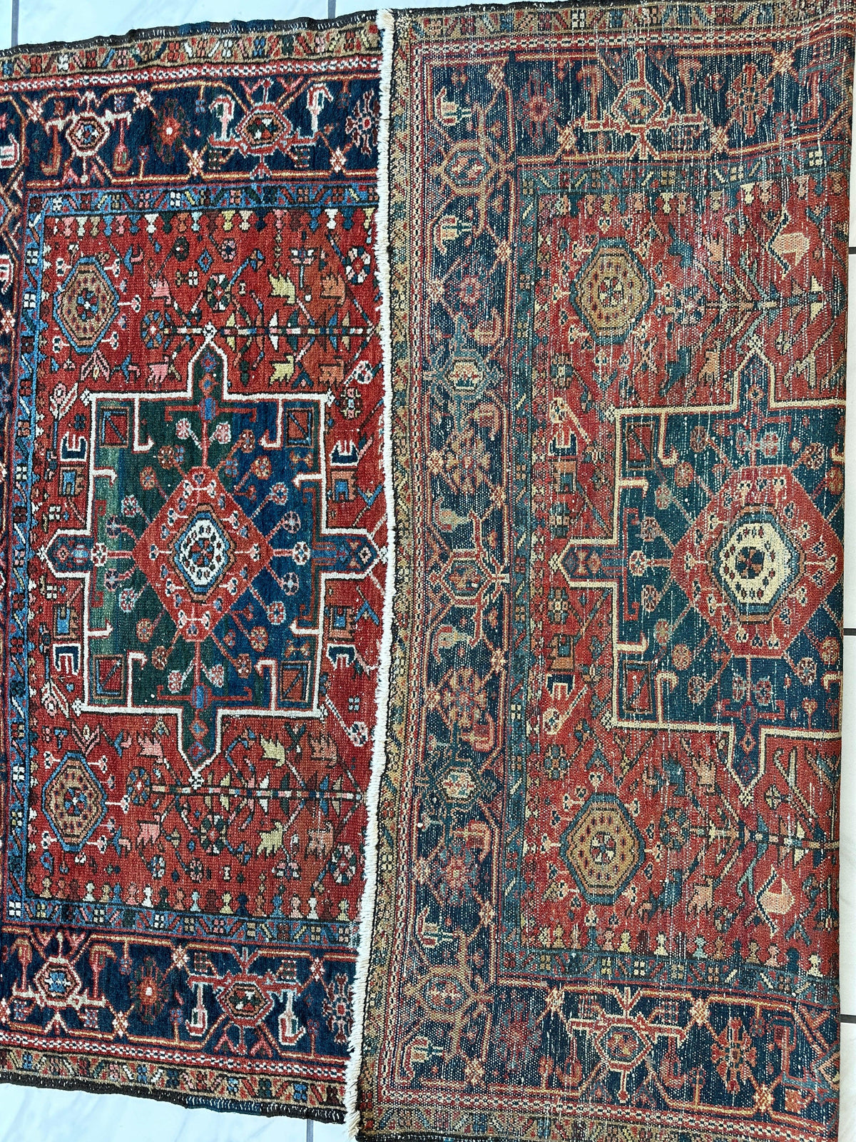 Antique Persian Karaja Rug 4'9" x 6', Hand-Knotted Wool, c. 1900, view 21