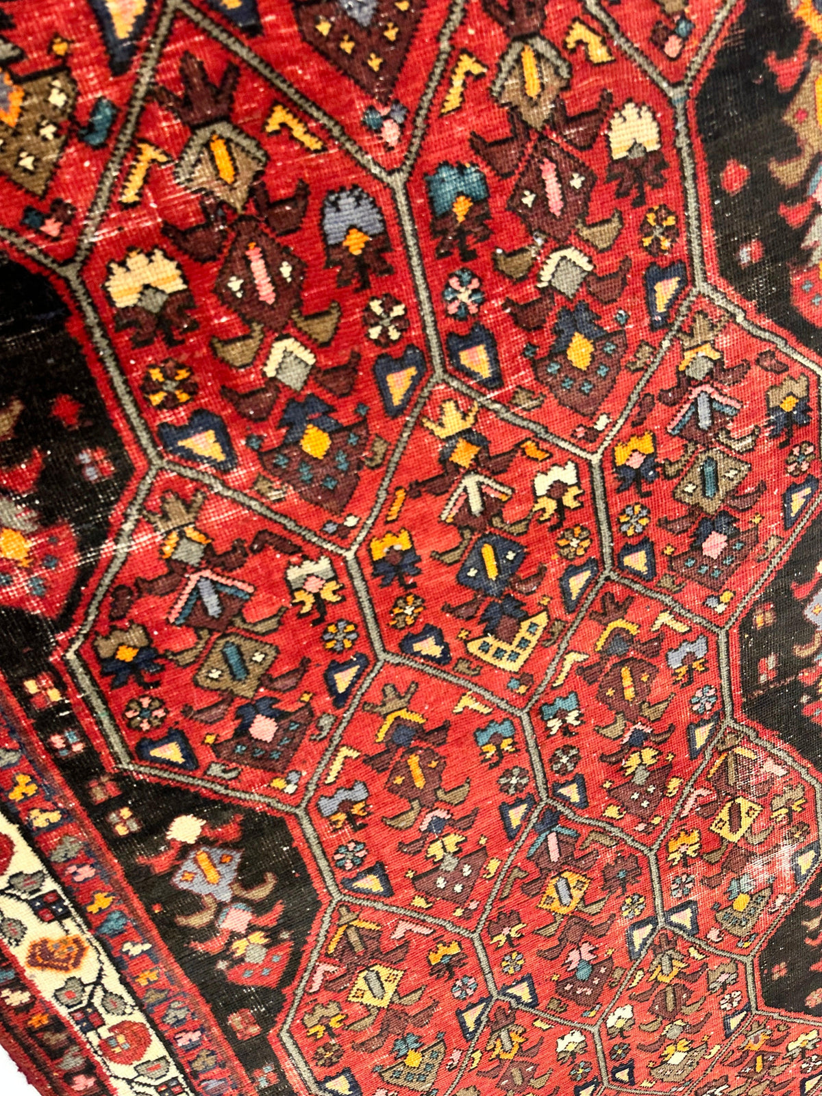 Vintage Persian Hamadan Runner 4'2" x 10'5", Hand-Knotted Wool, 1950s, view 7