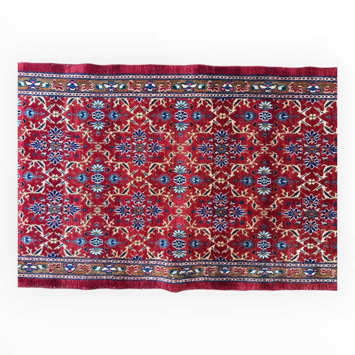 Vintage Runner runner size range tribal Red Blue laid flat