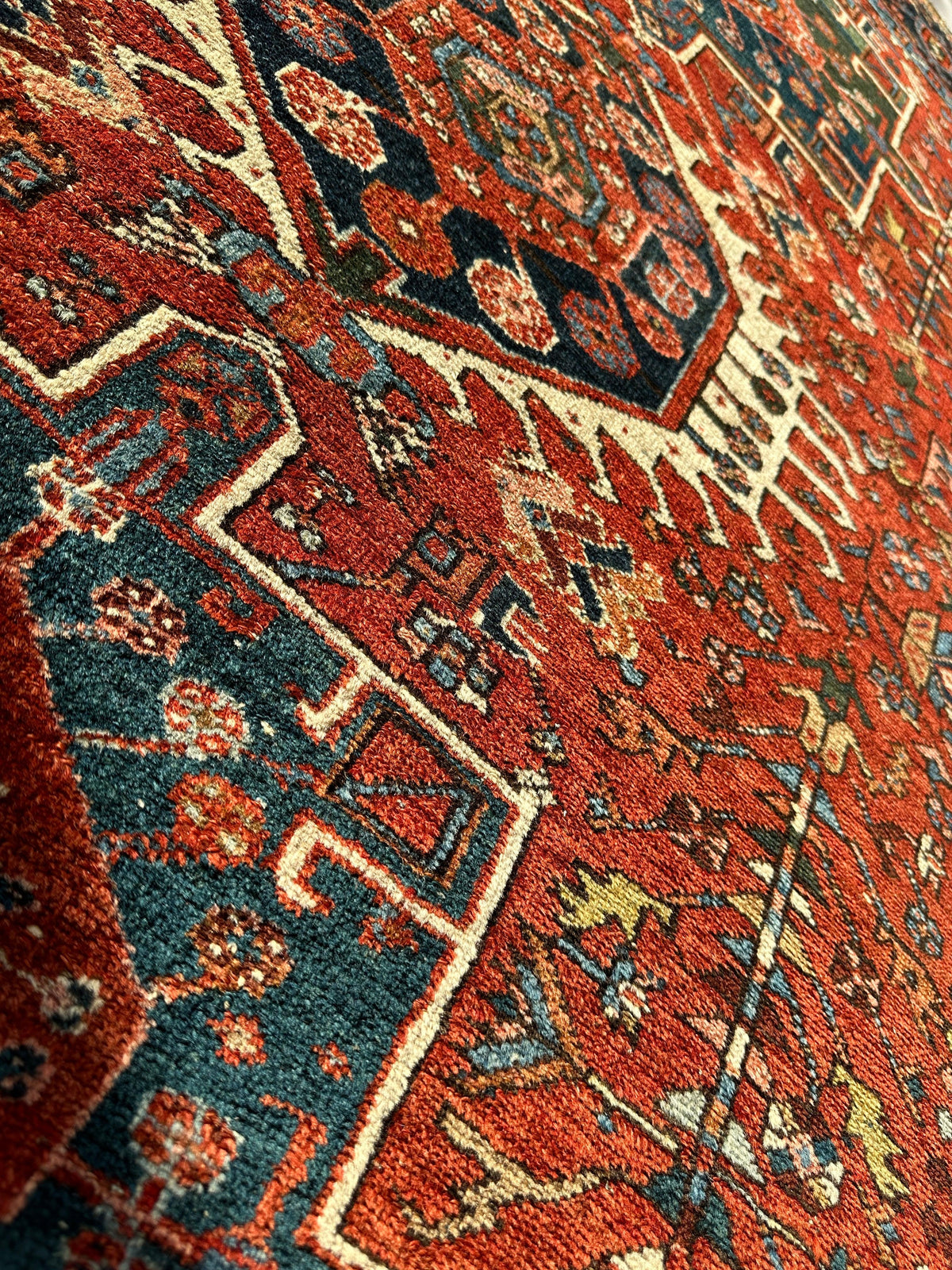Antique Persian Karaja Rug 4'9" x 6', Hand-Knotted Wool, c. 1900, view 5