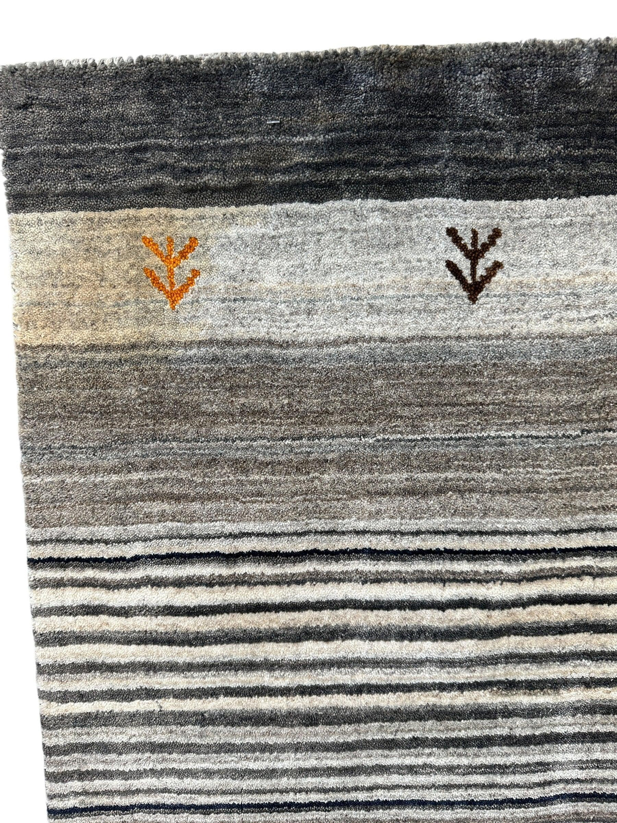 Indian Gabbeh Rug 4'9" x 6'6", Hand-Loomed Wool & Bamboo Silk, Blue, view 5