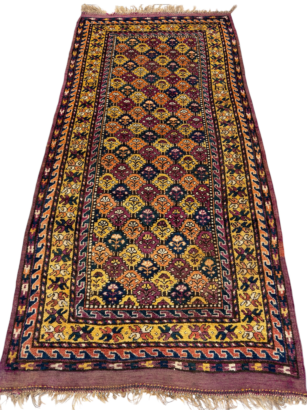 Antique Turkish Kurdish Rug 4' x 8'2", Hand-Knotted Wool, c. 1900, view 3