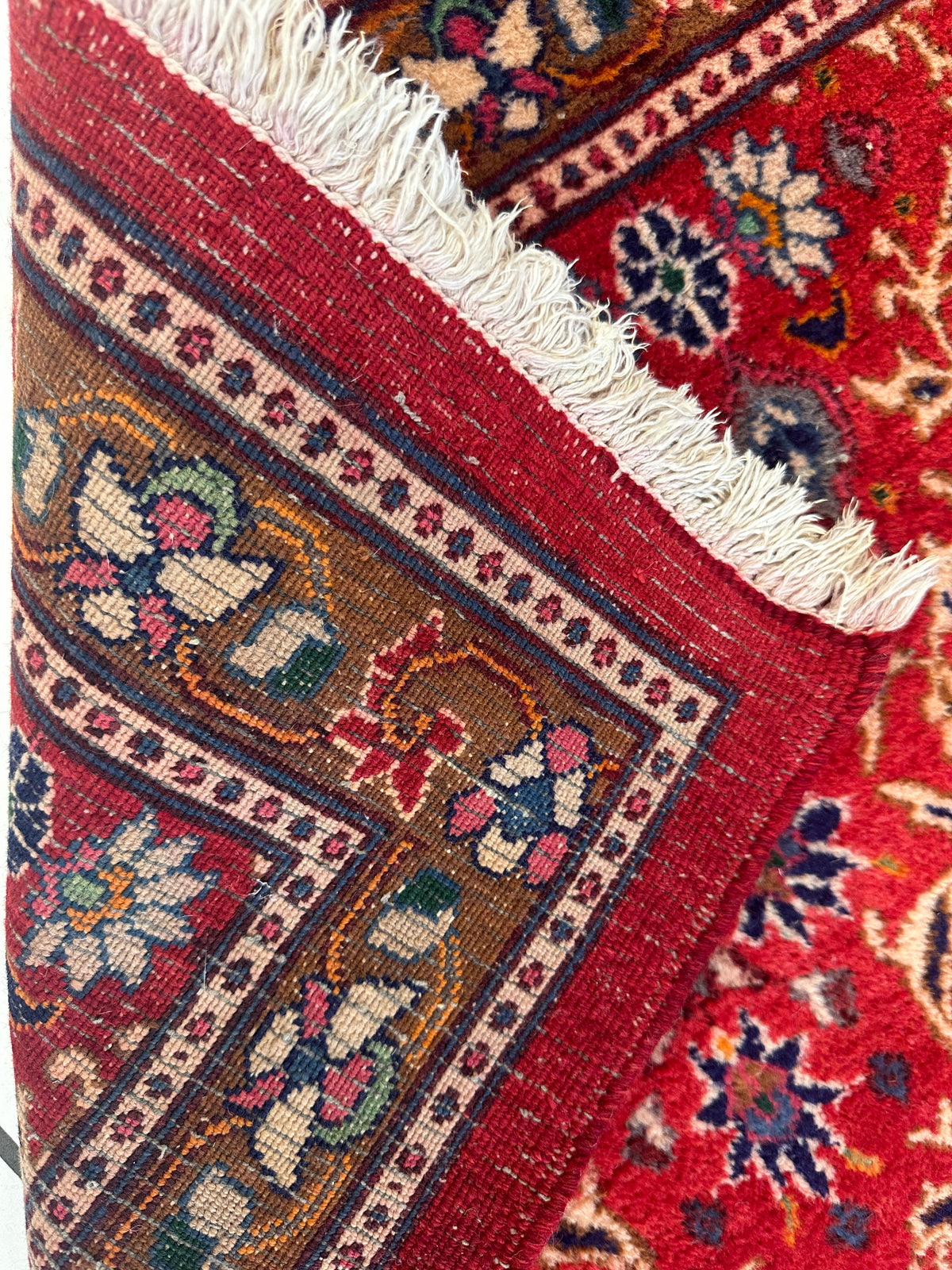 Vintage Runner runner size range tribal Red Blue laid flat