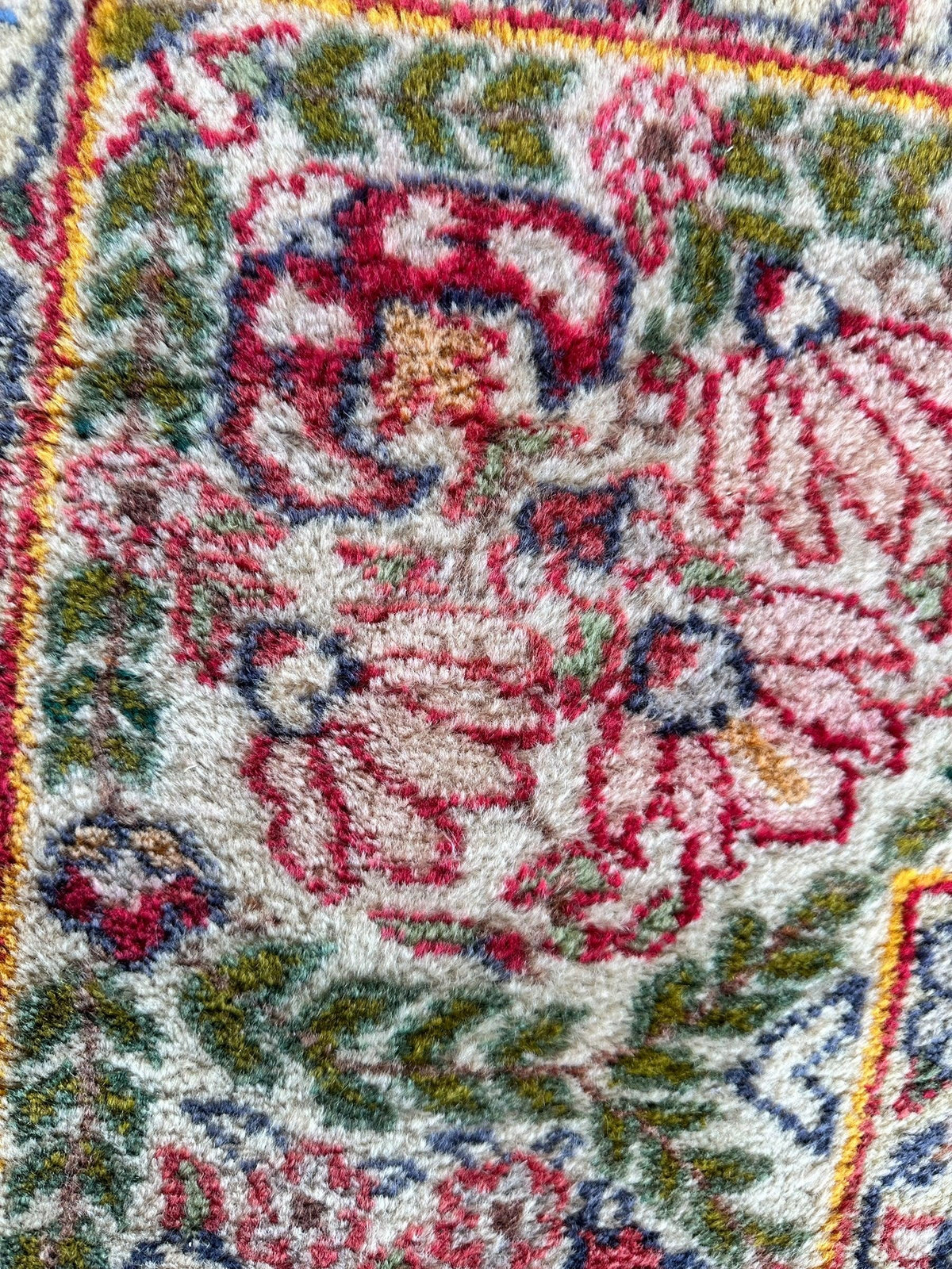 Vintage Persian Senneh Rug 6'1" x 9'4", Hand-Knotted Wool, Orange, view 6