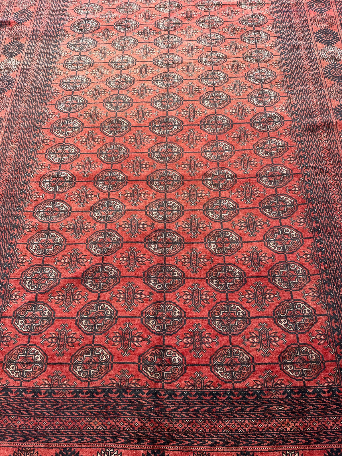 Afghan Mauri Rug 6x10, Rust, Black & Burgundy, Hand-Knotted Wool, view 6
