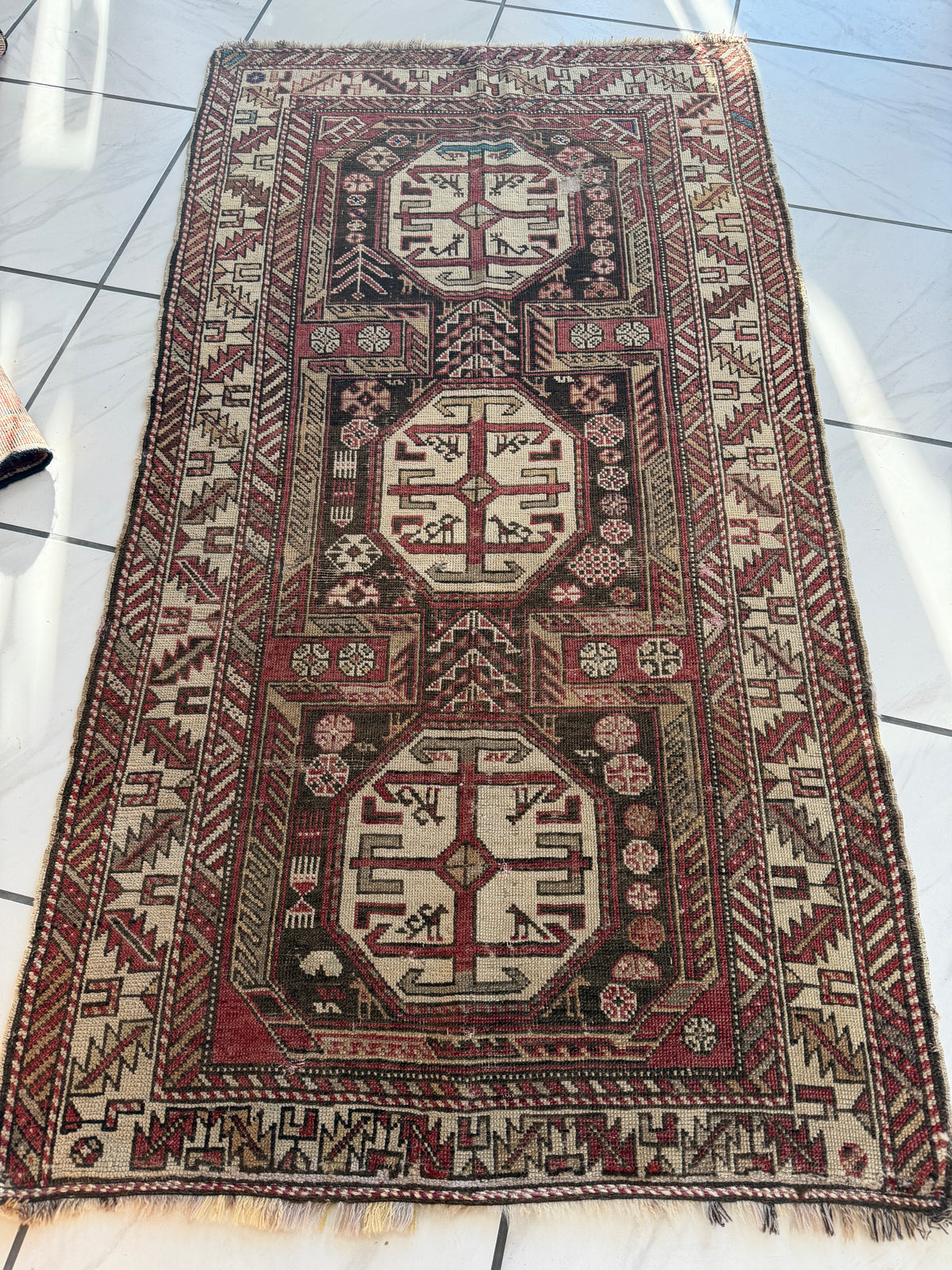 Antique Caucasian Shirvan Rug 3'5" x 6'3", Wool, c. 1900, view 3