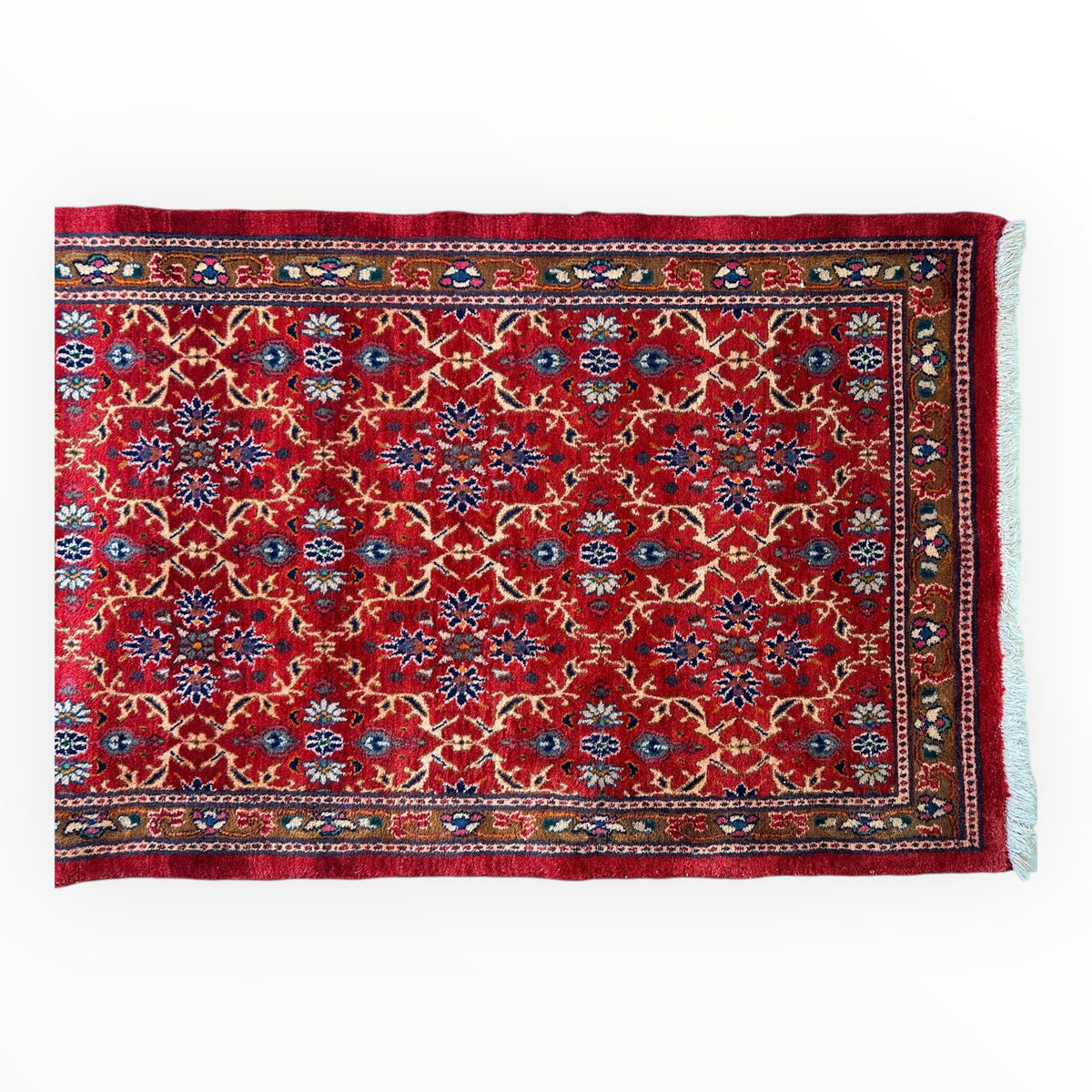 Vintage Runner runner size range tribal Red Blue laid flat