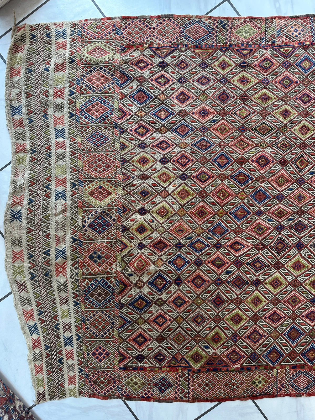 Antique Turkish Jajim Runner 5'5" x 14'5", Hand-Woven Wool, c. 1930, view 11