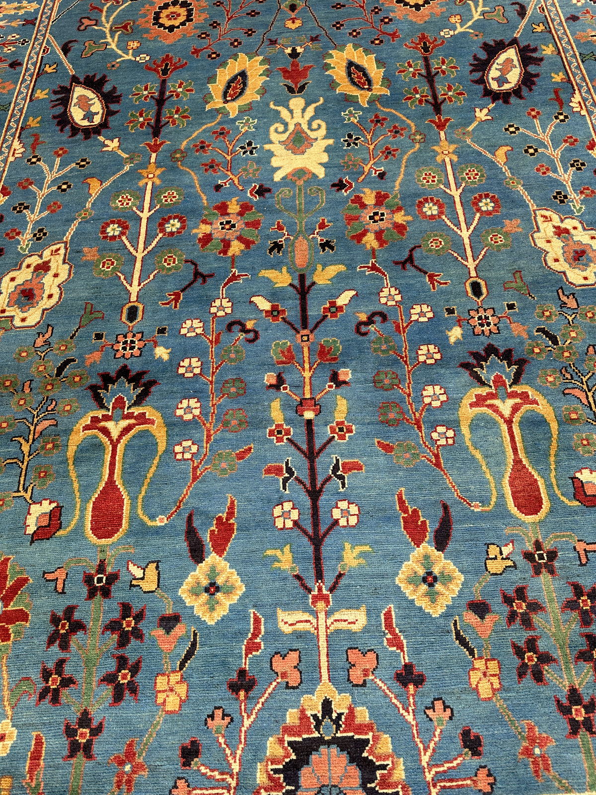 Afghan Kazak Rug 6'7" x 9'11", Hand-Knotted Wool, Tree of Life, view 6
