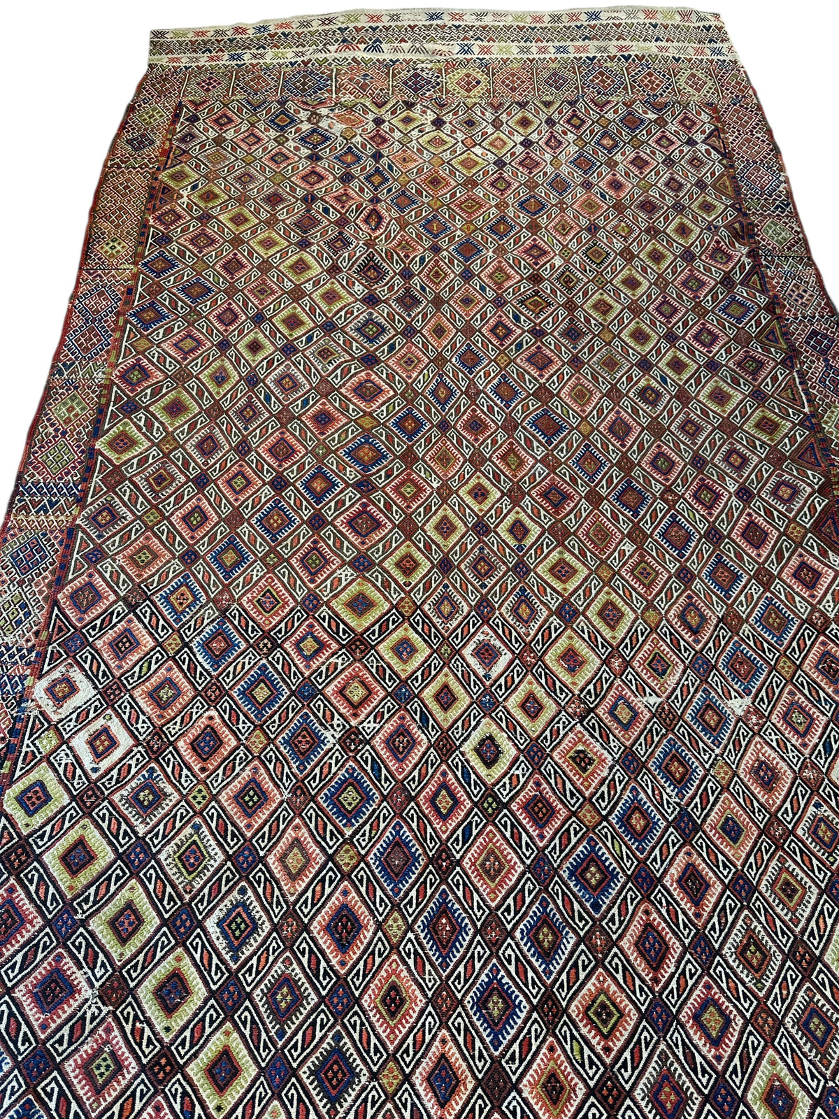 Antique Turkish Jajim Runner 5'5" x 14'5", Hand-Woven Wool, c. 1930, view 4