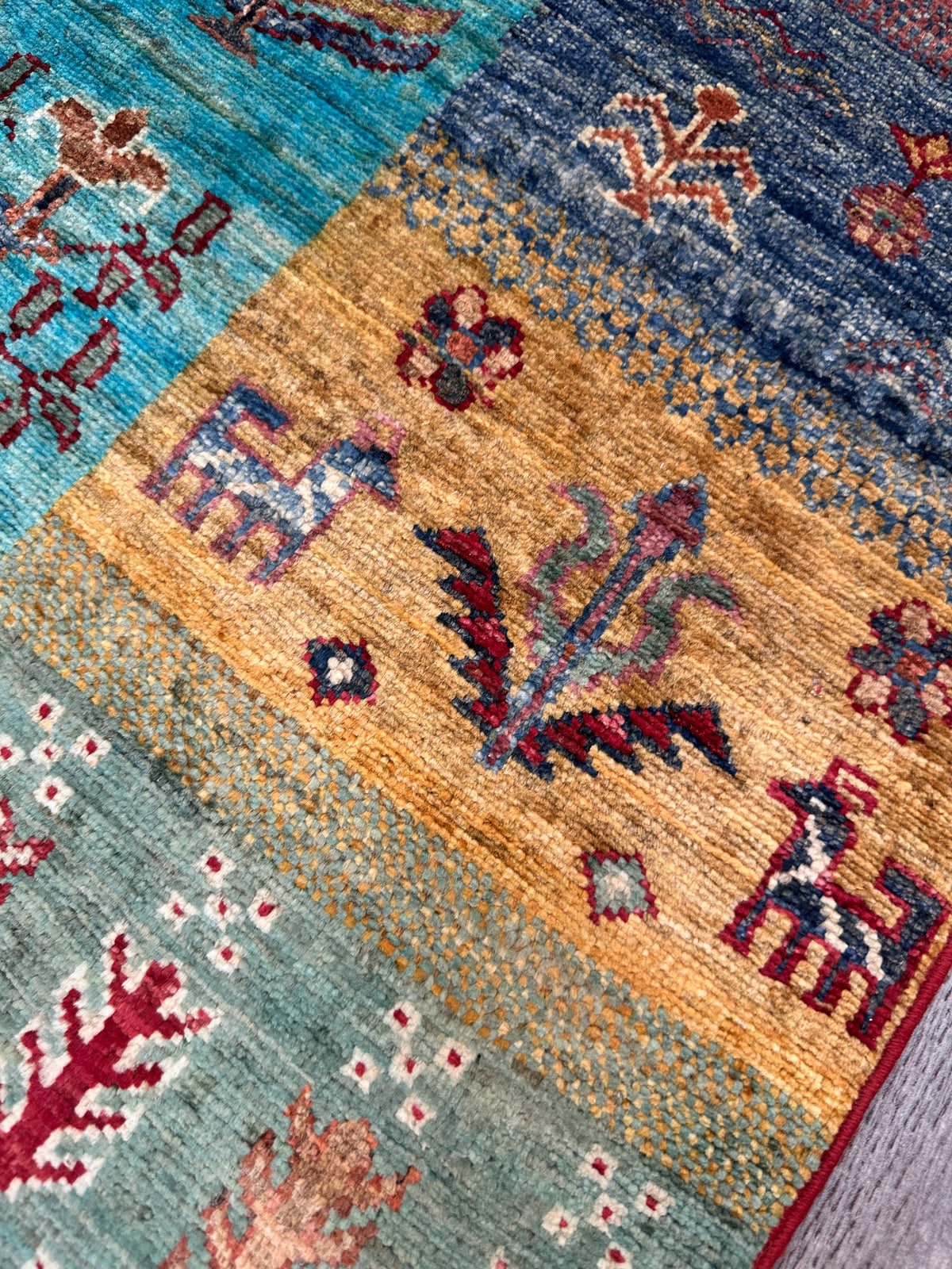 Afghan Gabbeh Rug 5'9" x 8'1", Hand-Knotted Ghazni Wool, Tree of Life, view 6