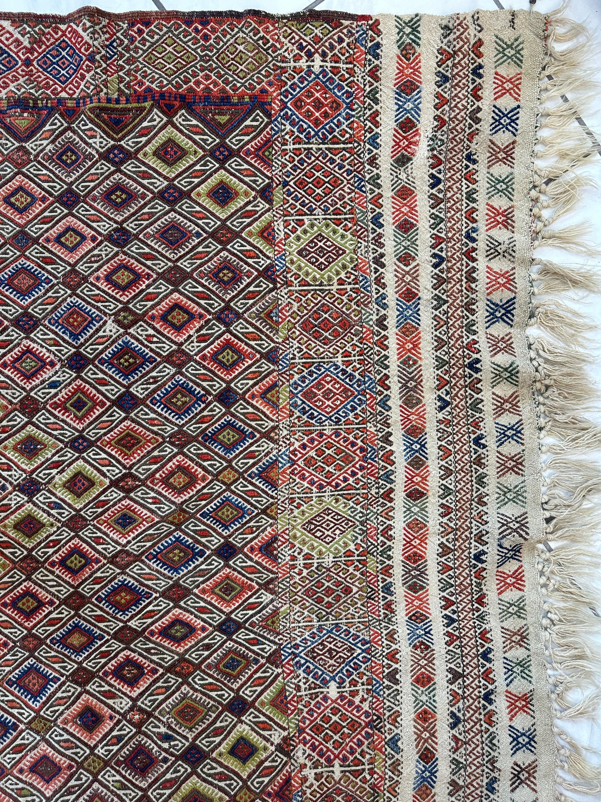 Antique Turkish Jajim Runner 5'5" x 14'5", Hand-Woven Wool, c. 1930, view 6