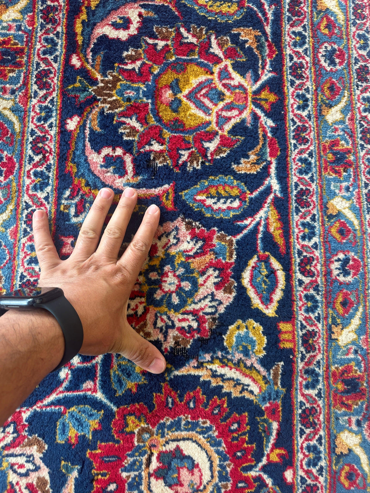 Incredible Persian Kashan All Over Wool Rug 10’2” x 14’, view 18