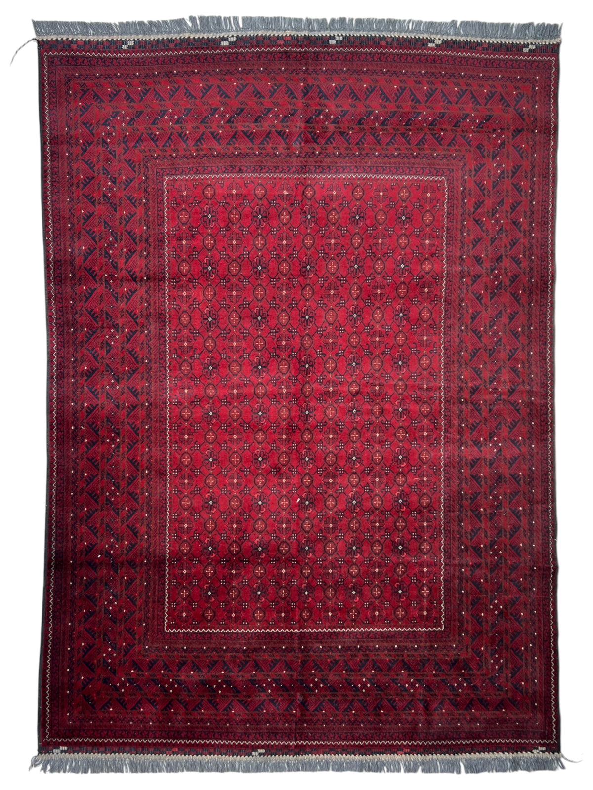 Bashiri Rug 6x9 | Red, Burgundy & Navy | hand-knotted wool