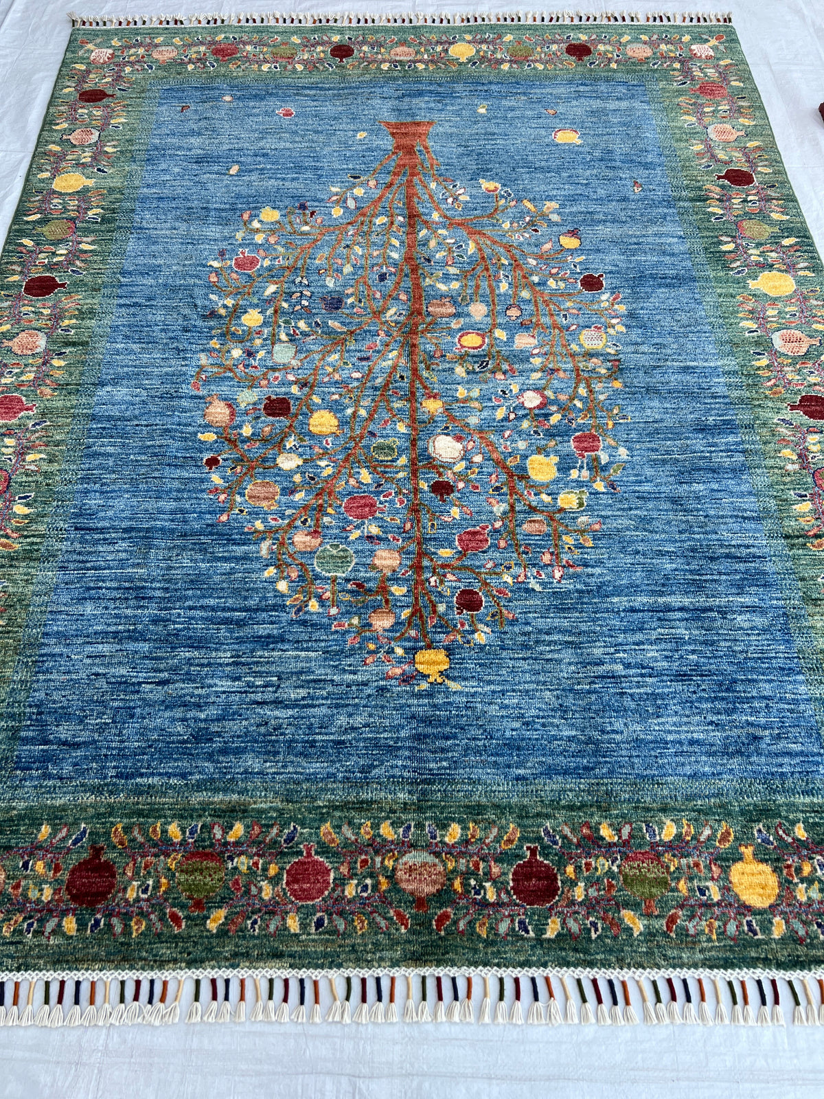 Chobi Rug 5x7 | hand-knotted wool | full view, other end