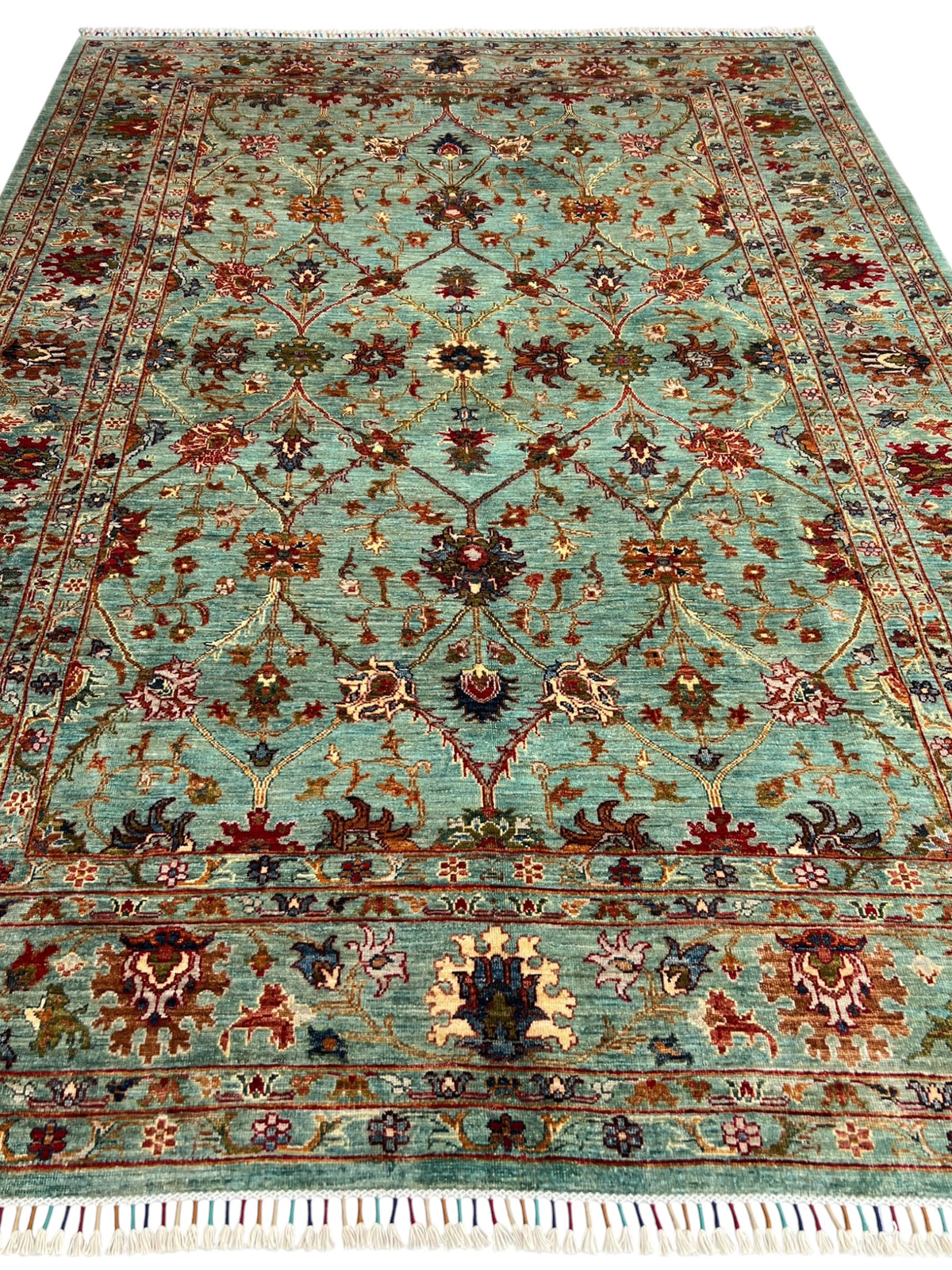 Chobi Rug 7x10 | hand-knotted wool | full view, other end