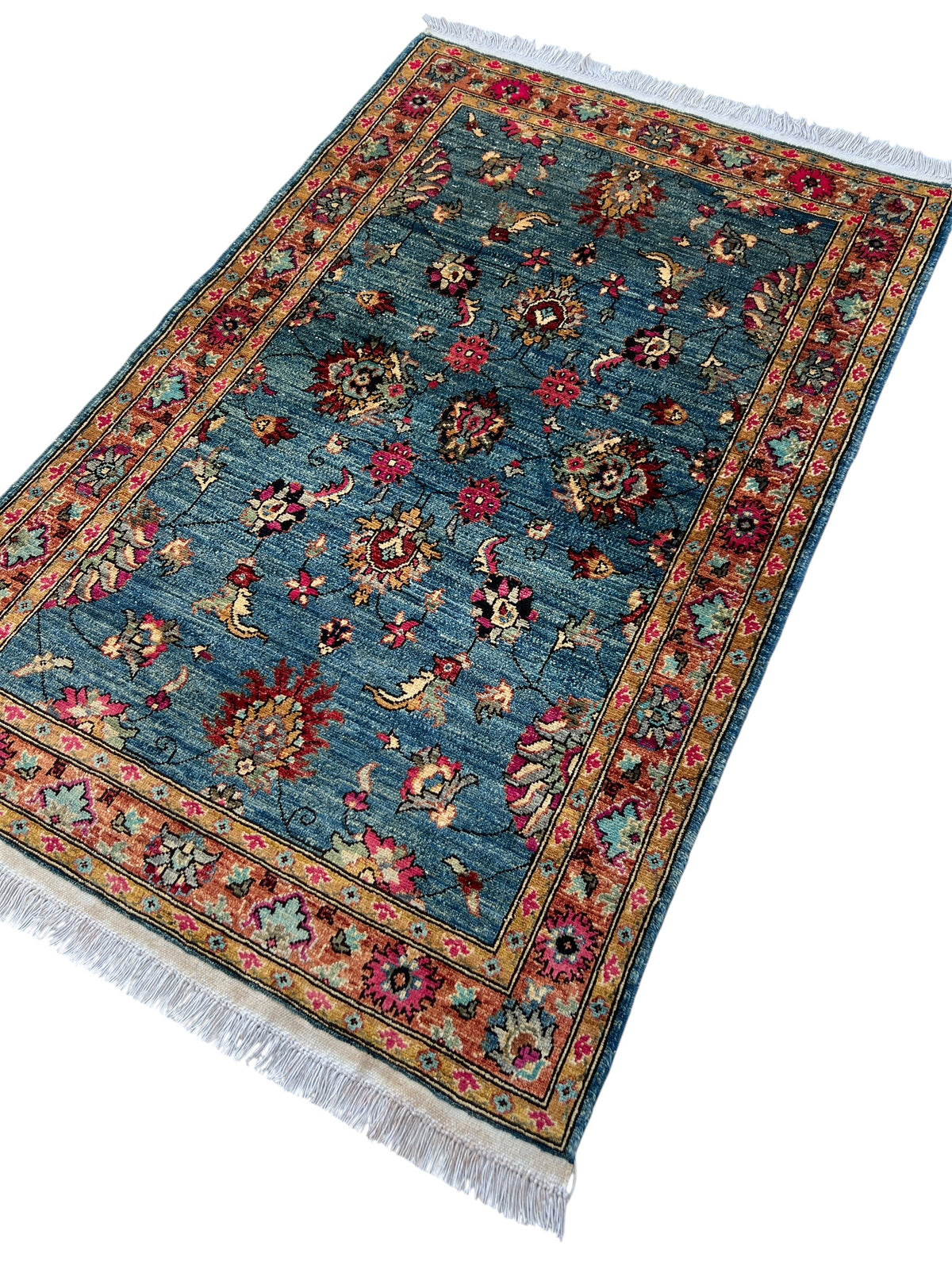 Chobi Rug 3x5 | hand-knotted wool | angled view