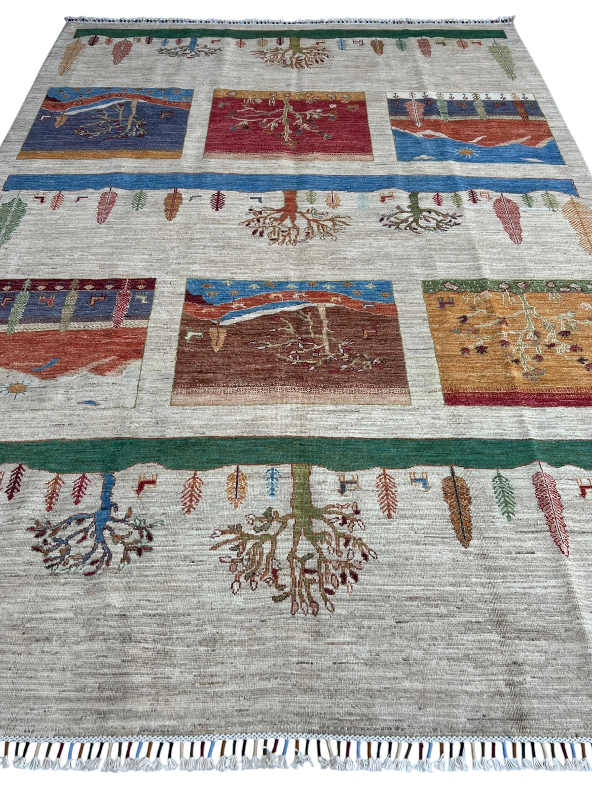 Chobi Rug 7x9 | hand-knotted wool | full view, other end