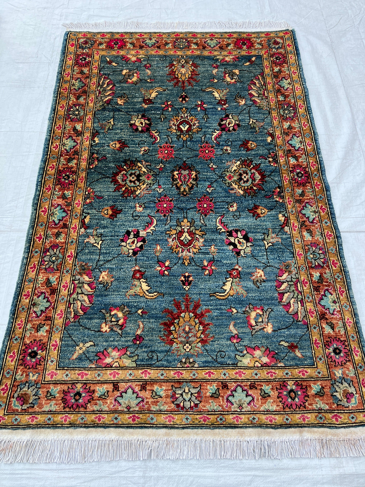 Chobi Rug 3x5 | hand-knotted wool | full view, other end