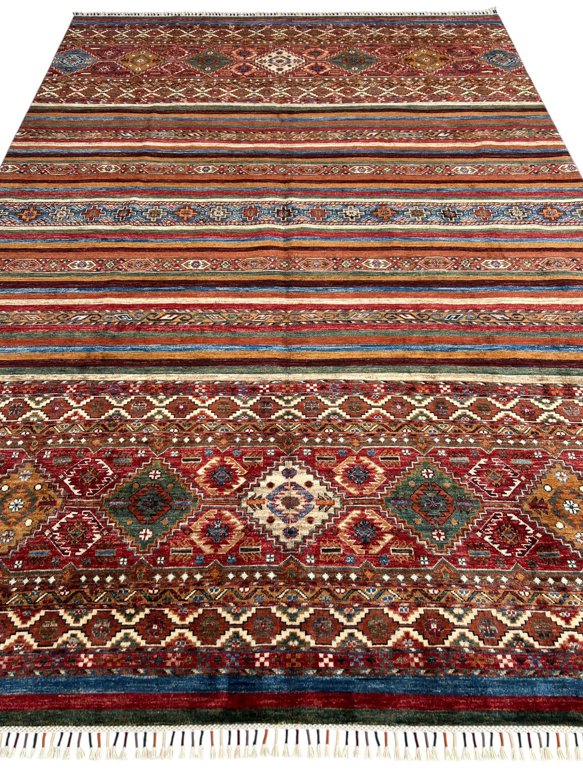 Chobi Rug 7x10 | hand-knotted wool | full view, other end