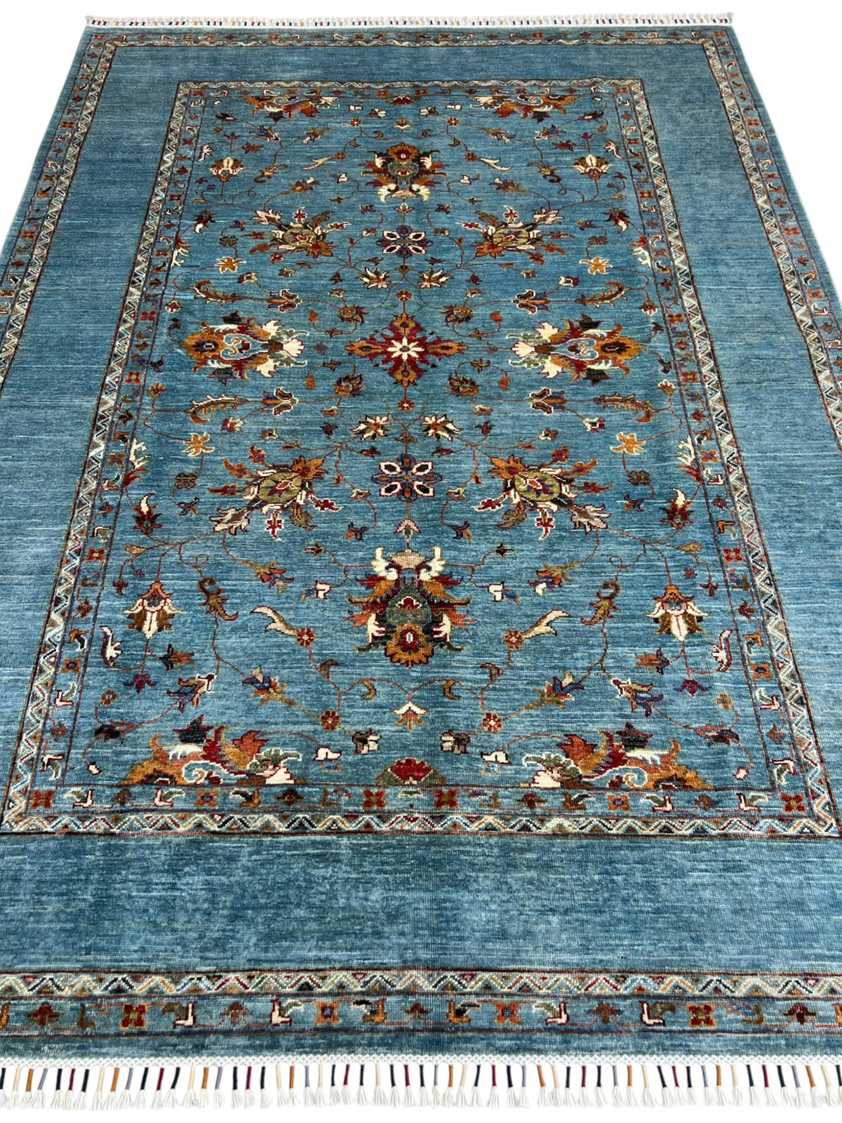 Chobi Rug 5x8 | hand-knotted wool | full view, other end