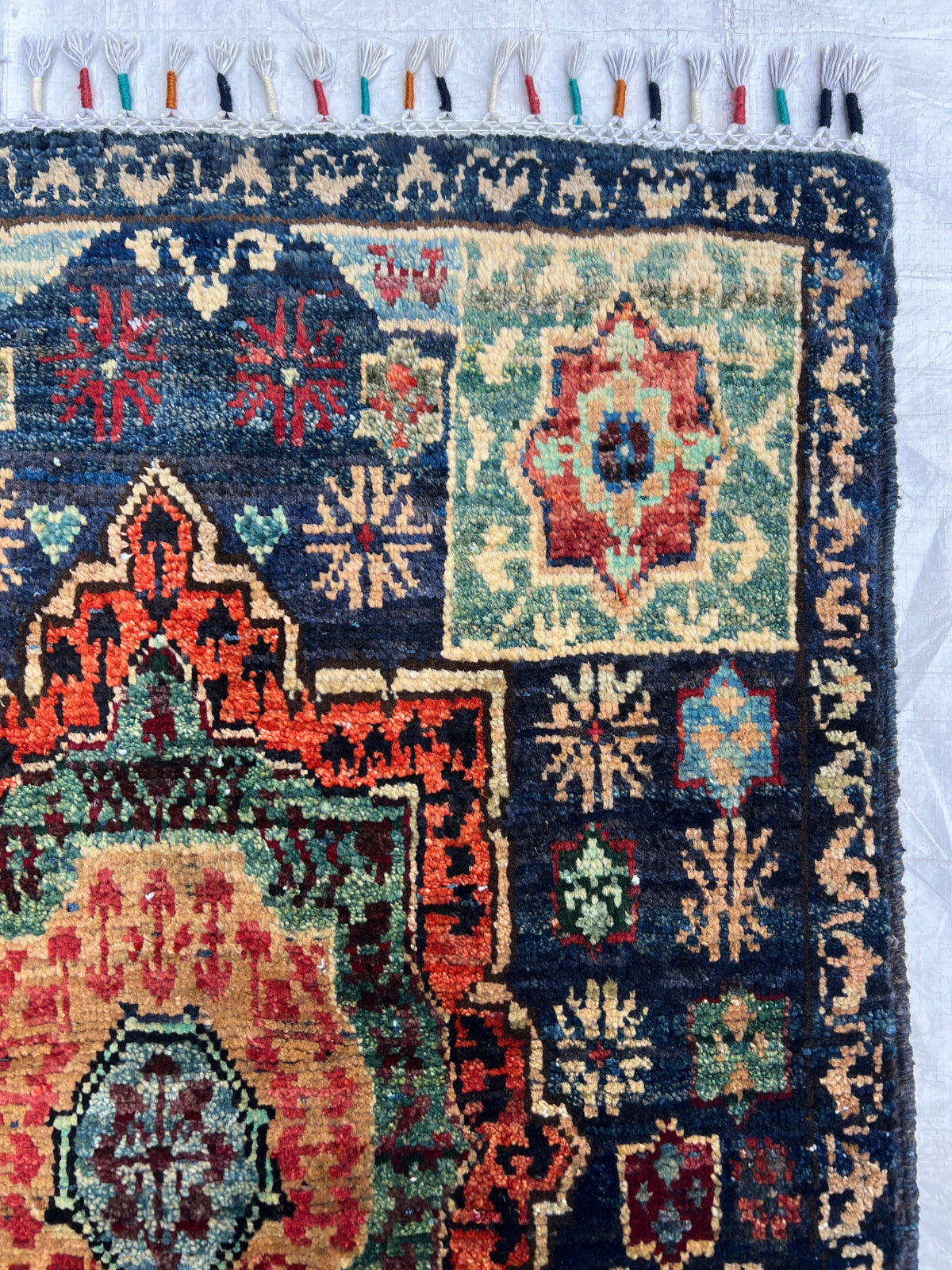 Chobi Rug 2x3 | hand-knotted wool | close-up of pile and border