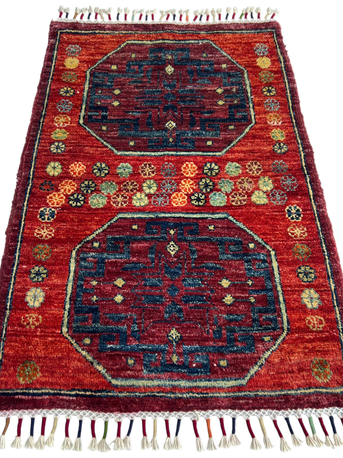 Chobi Rug 2x3 | hand-knotted wool | full view, other end