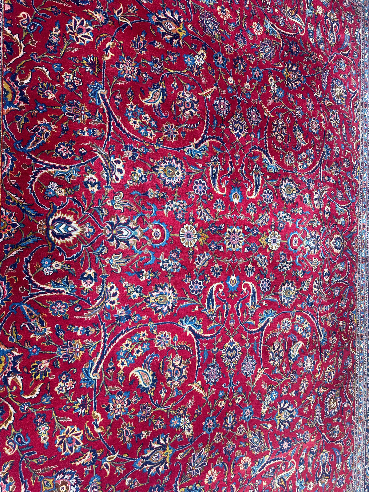 Incredible Persian Kashan All Over Wool Rug 10’2” x 14’, view 5