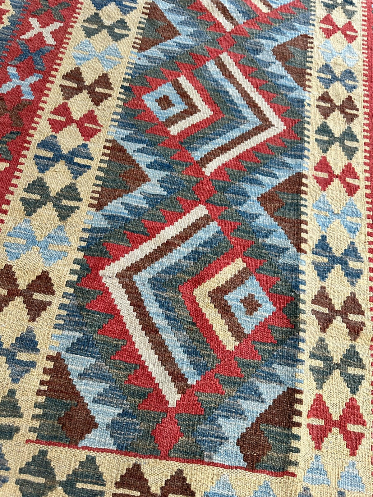 Afghan Maimana Kilim Rug 3'3" x 6'7", Hand-Woven, view 4
