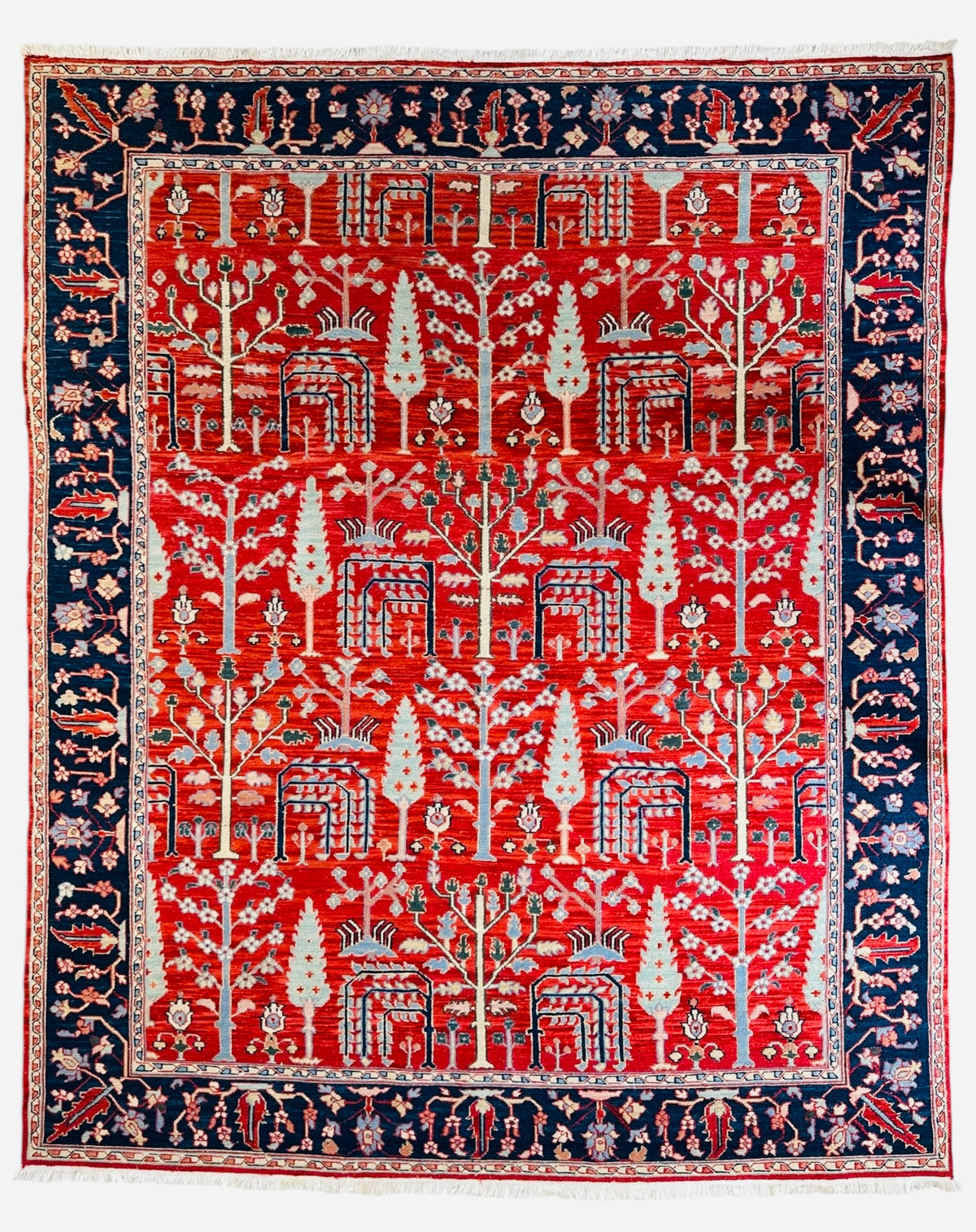 Soumak Rug 7'10" x 9'11", Hand-Woven Wool