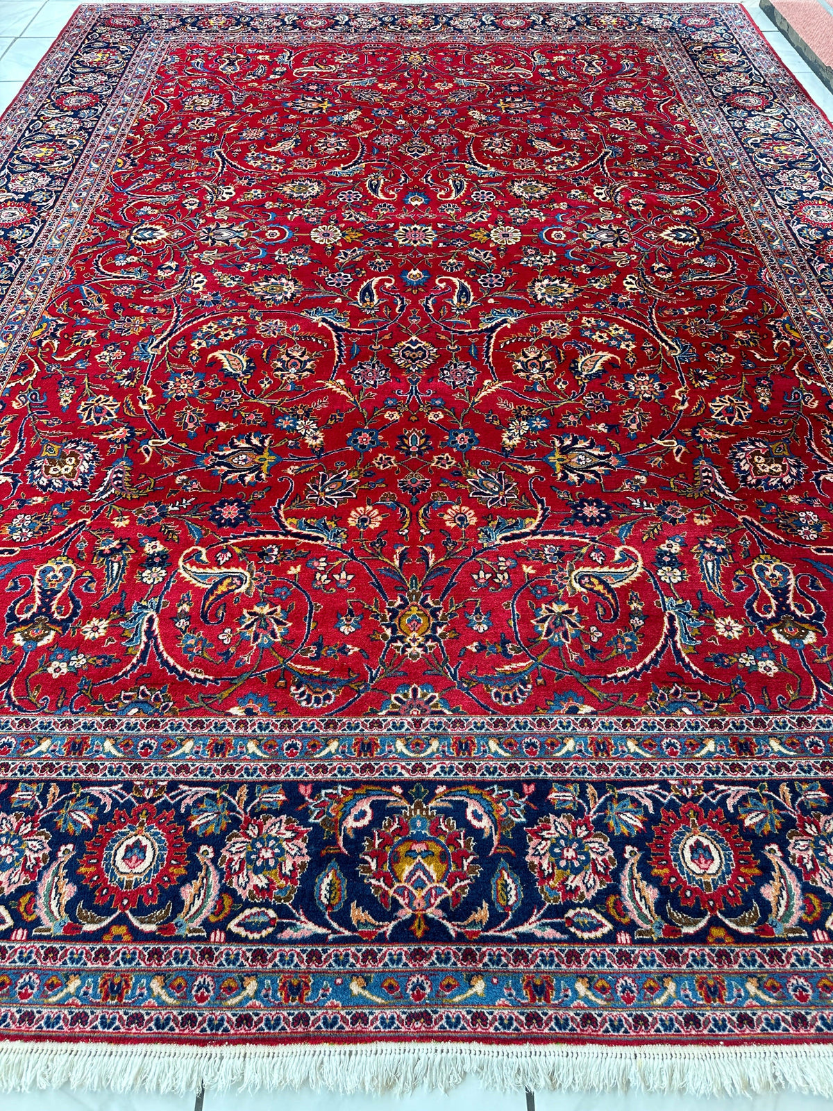 Incredible Persian Kashan All Over Wool Rug 10’2” x 14’, view 4