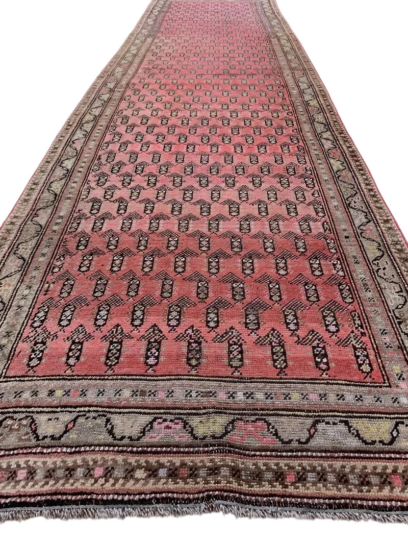 Antique Armenian Karabakh Runner 3'3" x 12'8", Hand-Knotted Wool, view 2