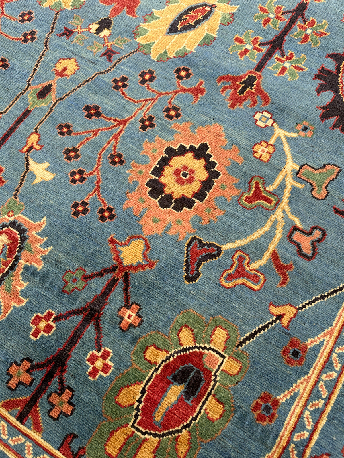 Afghan Kazak Rug 6'7" x 9'11", Hand-Knotted Wool, Tree of Life, view 7
