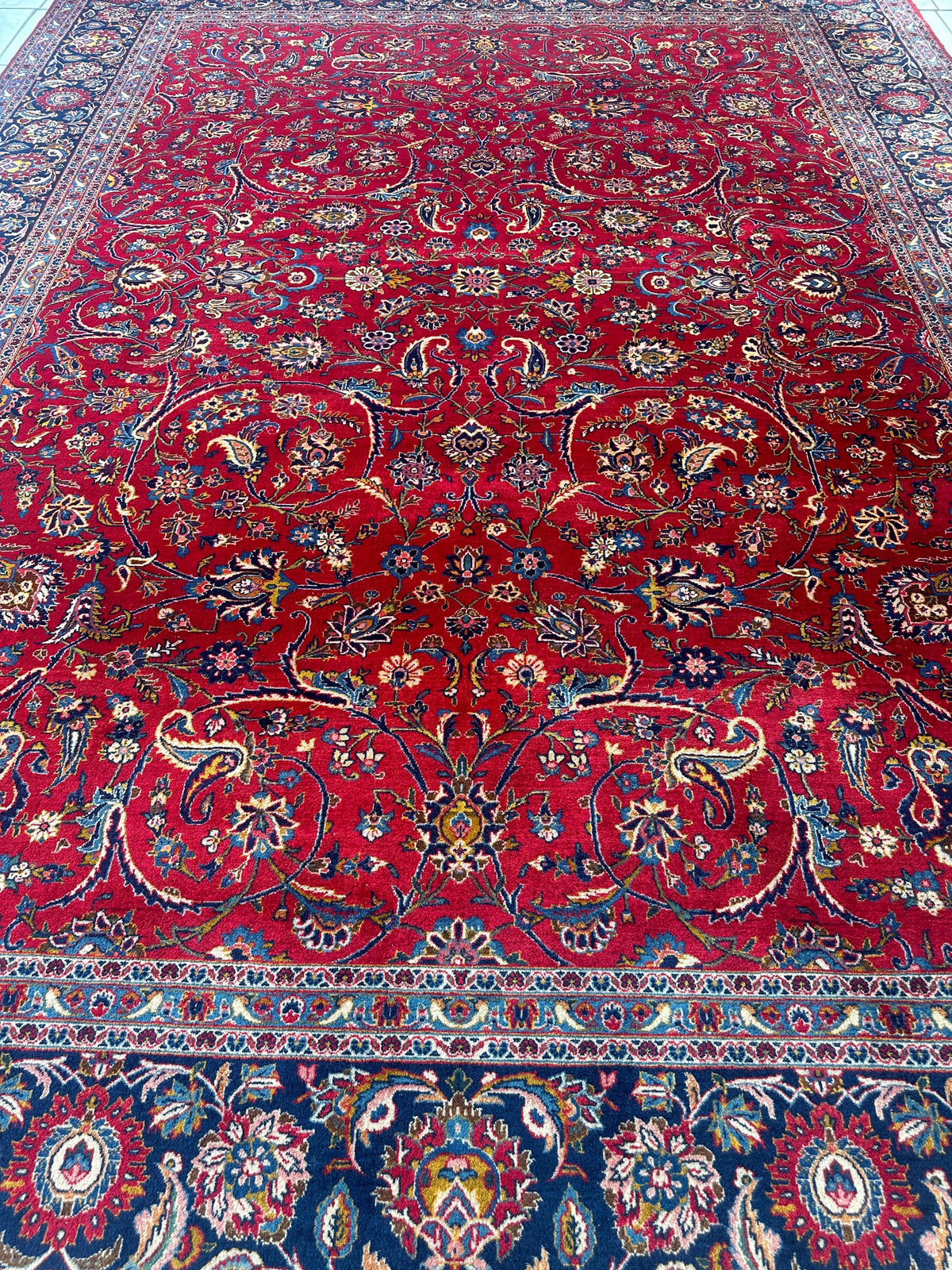 Incredible Persian Kashan All Over Wool Rug 10’2” x 14’, view 16