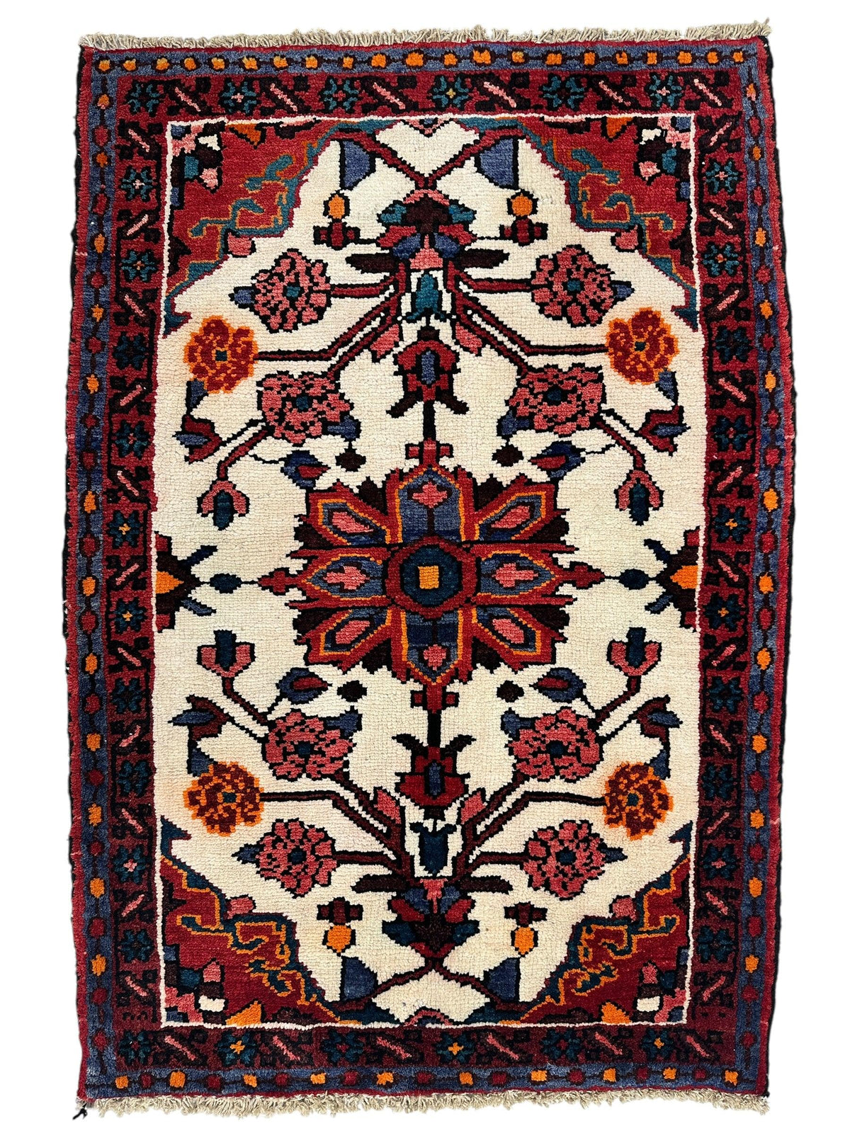 Vintage Persian Rug size size range heriz laid flat