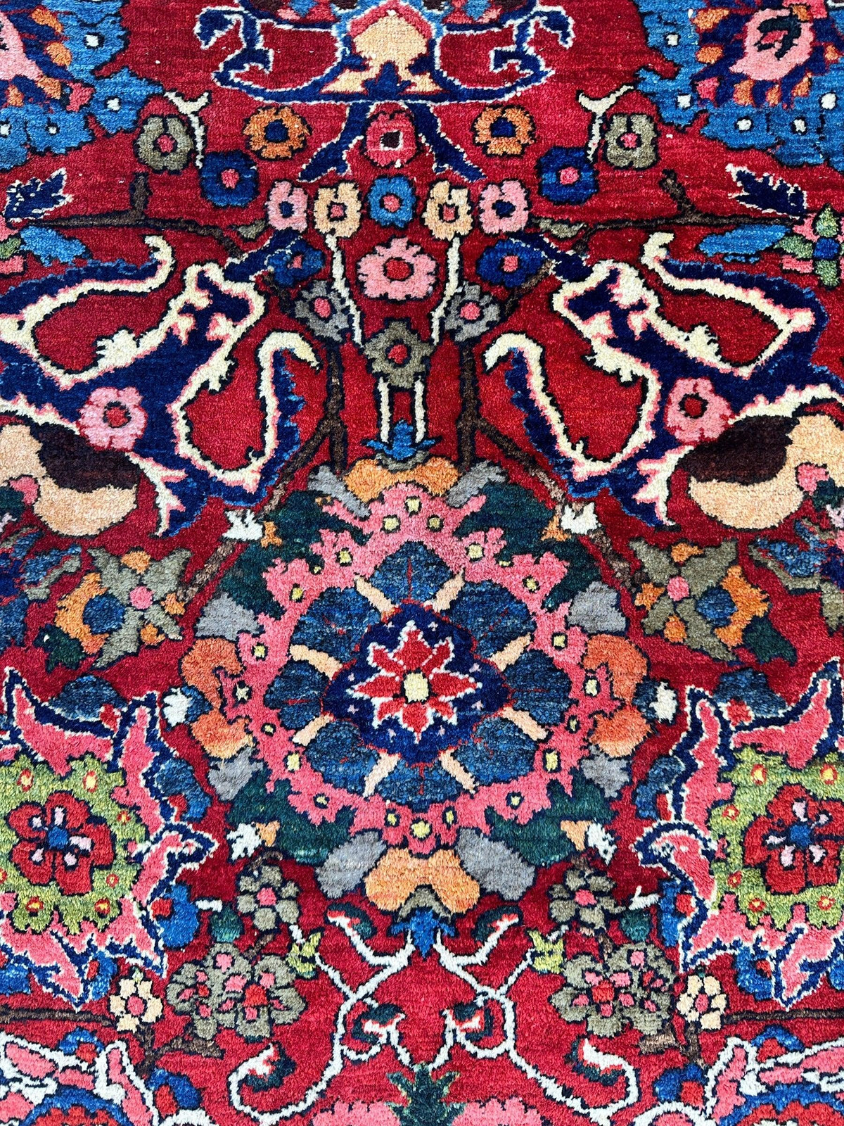 Antique Persian Bakhtiari Rug 8'6" x 13'2", Hand-Knotted Wool, c. 1900, view 9