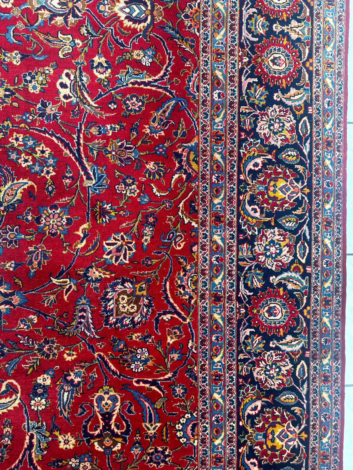 Incredible Persian Kashan All Over Wool Rug 10’2” x 14’, view 10