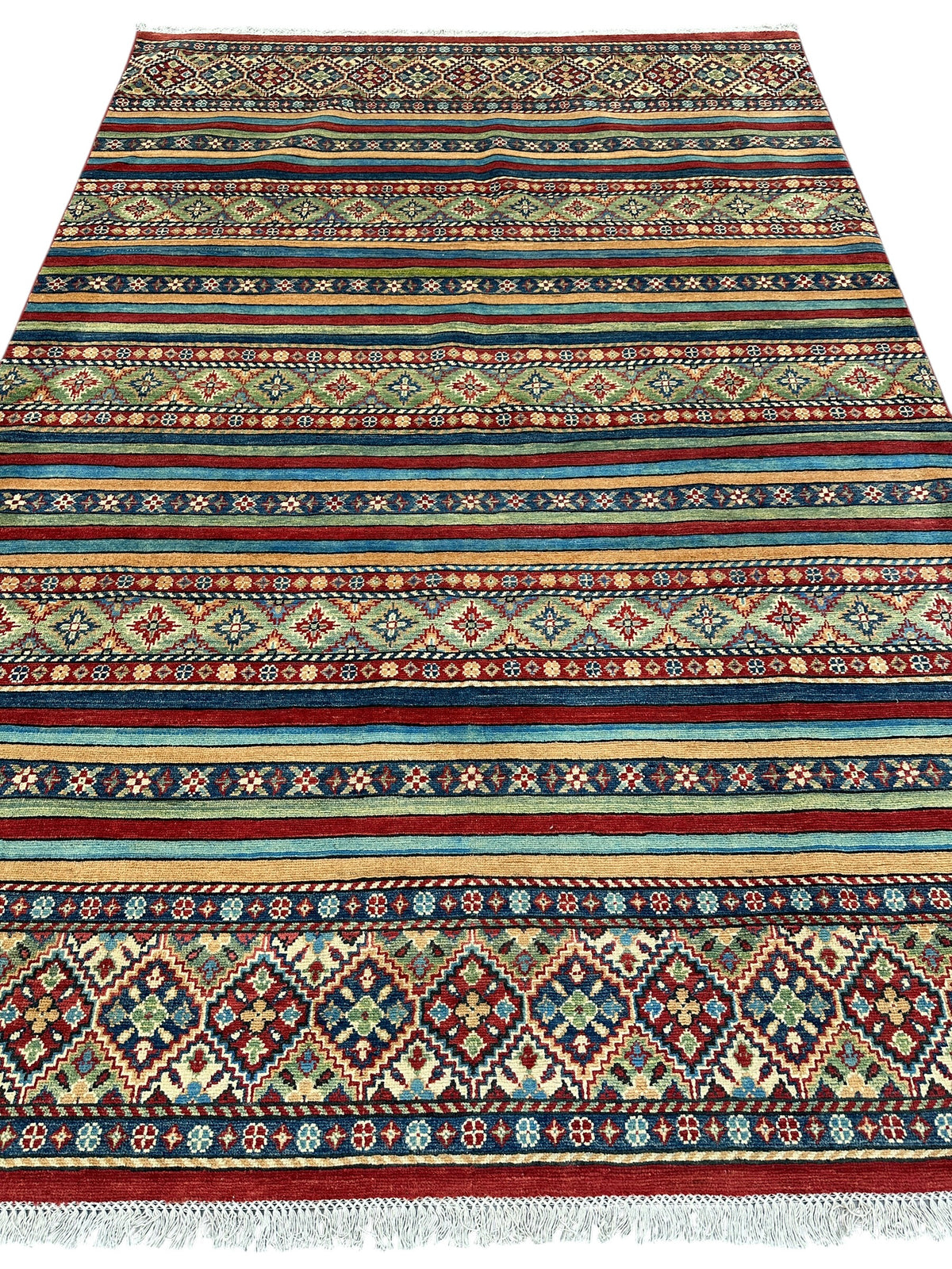 Afghan Khorjin Rug 6'7" x 9'9", Hand-Knotted Wool, view 2