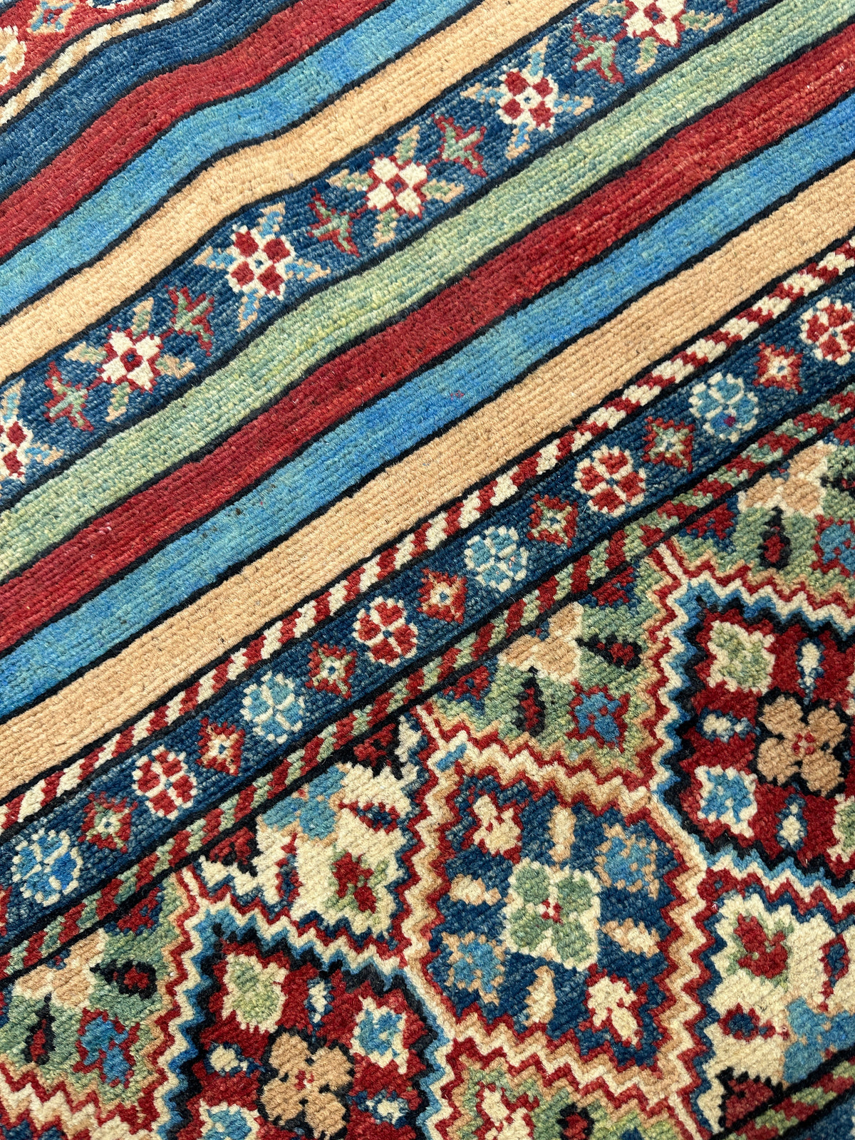 Afghan Khorjin Rug 6'7" x 9'9", Hand-Knotted Wool, view 4